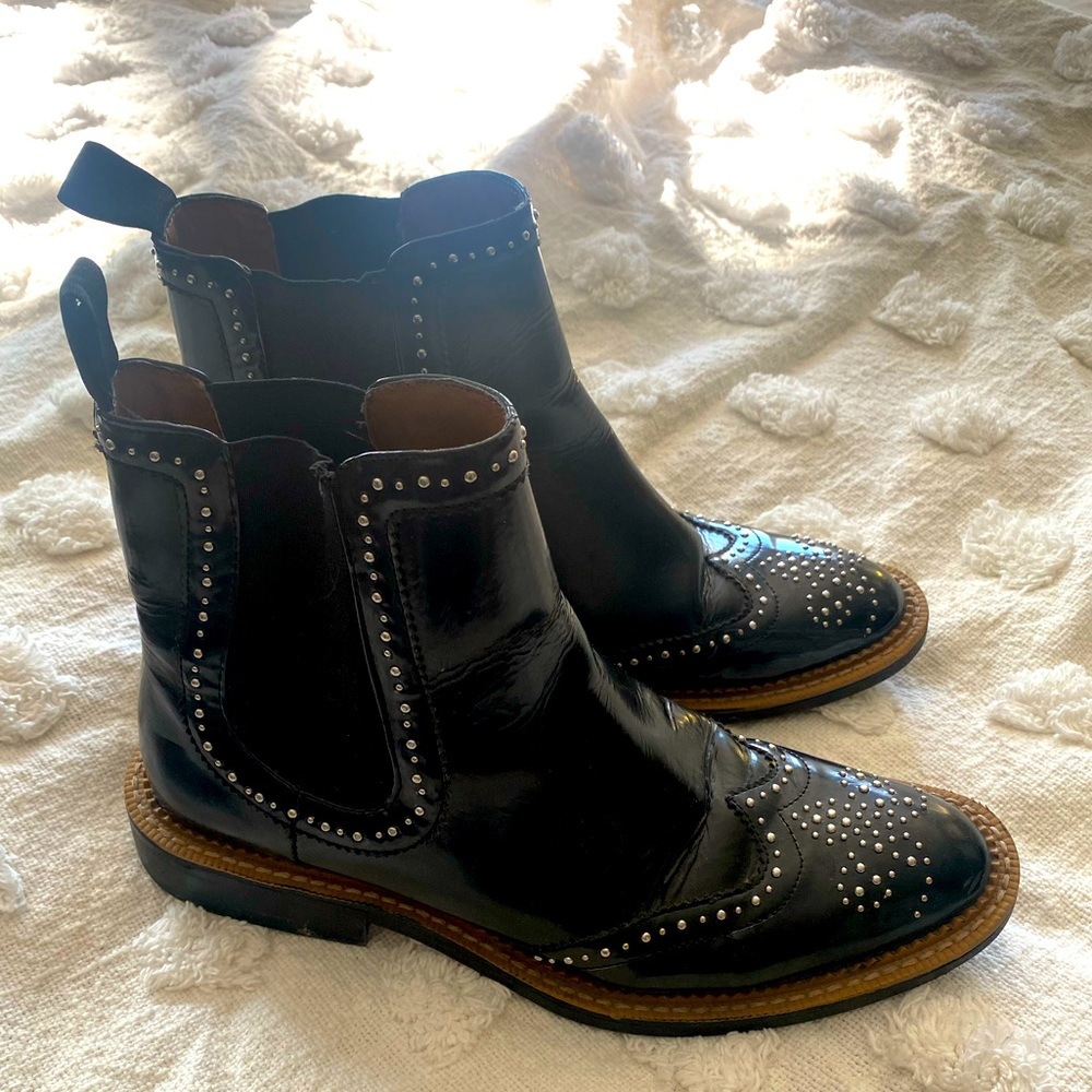 Zara Woman wingtip studded ankle boots